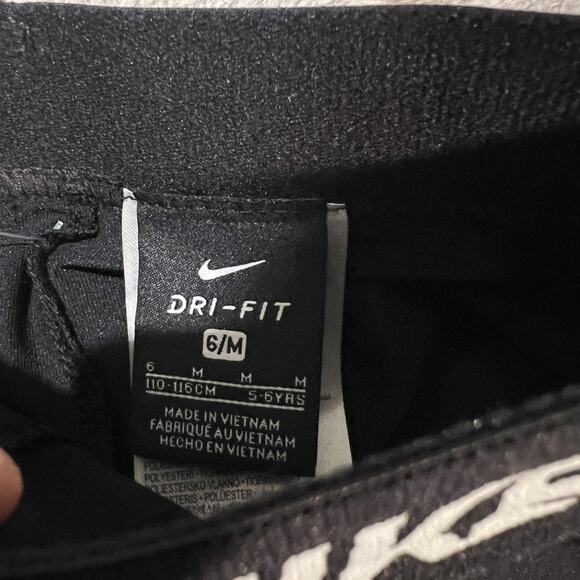 Nike Leggings Girls Medium 6 Black Dri-FIT Training Athletic Pants Swoosh New - Picture 3 of 4